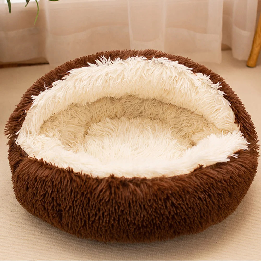 The Sanctuary - Hooded Plush Cat Cave Bed